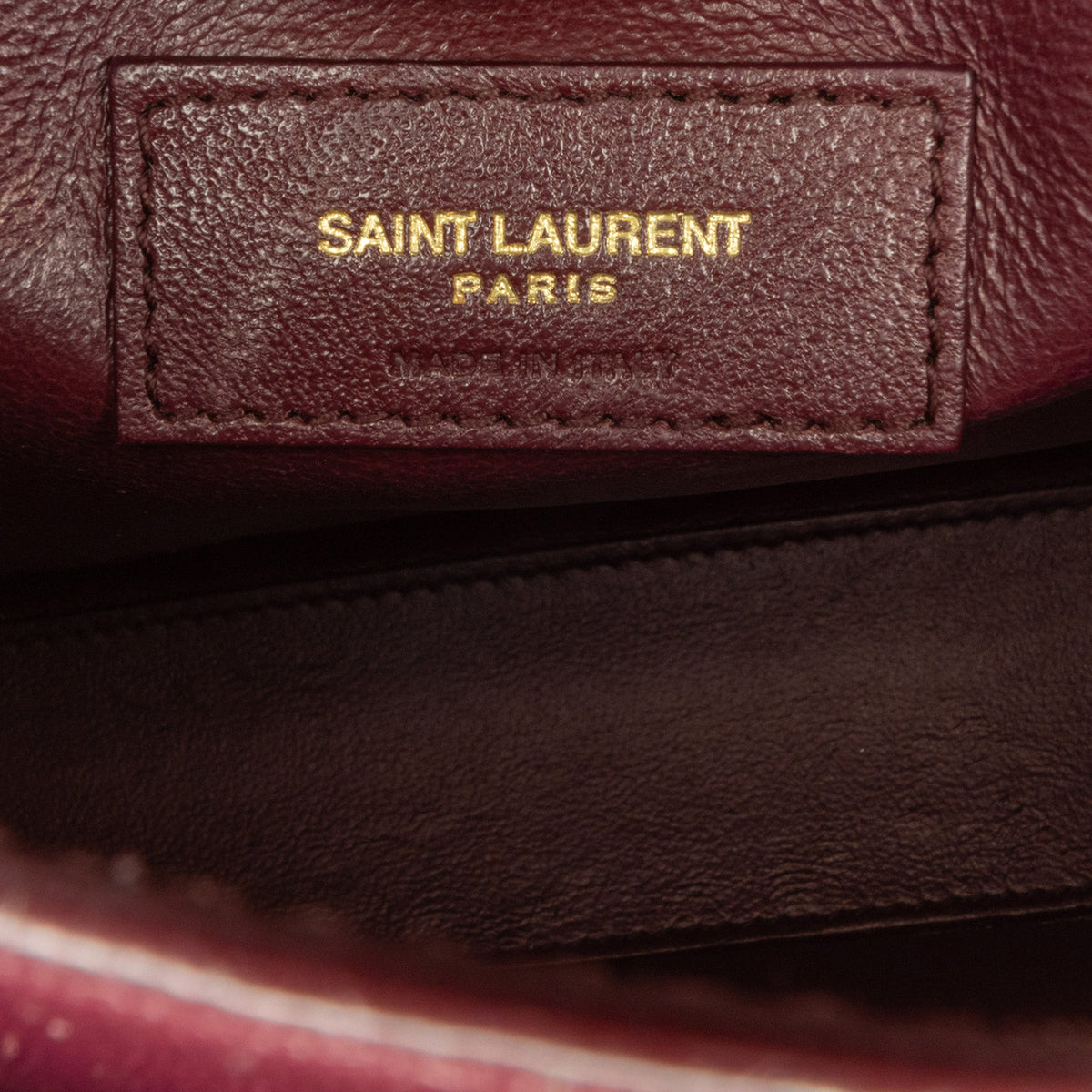 Second hand Saint Laurent Cassandra Medium Leather Top - handle Handbag Green - Tabita Bags