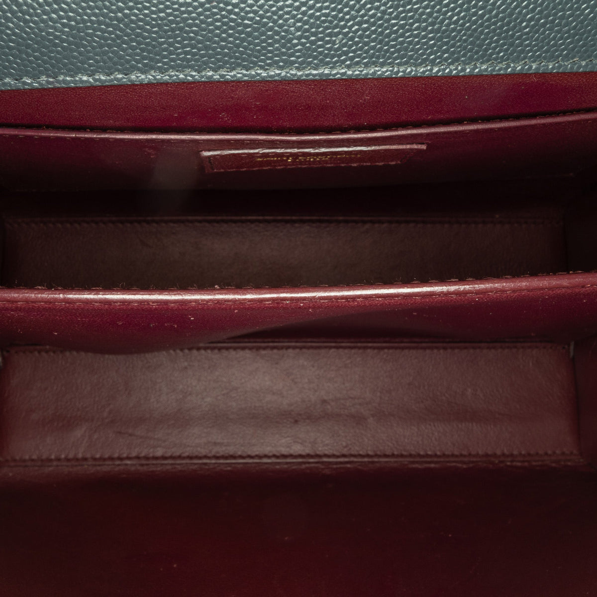 Second hand Saint Laurent Cassandra Medium Leather Top - handle Handbag Green - Tabita Bags