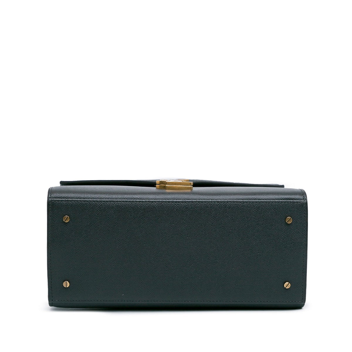 Second hand Saint Laurent Cassandra Medium Leather Top - handle Handbag Green - Tabita Bags