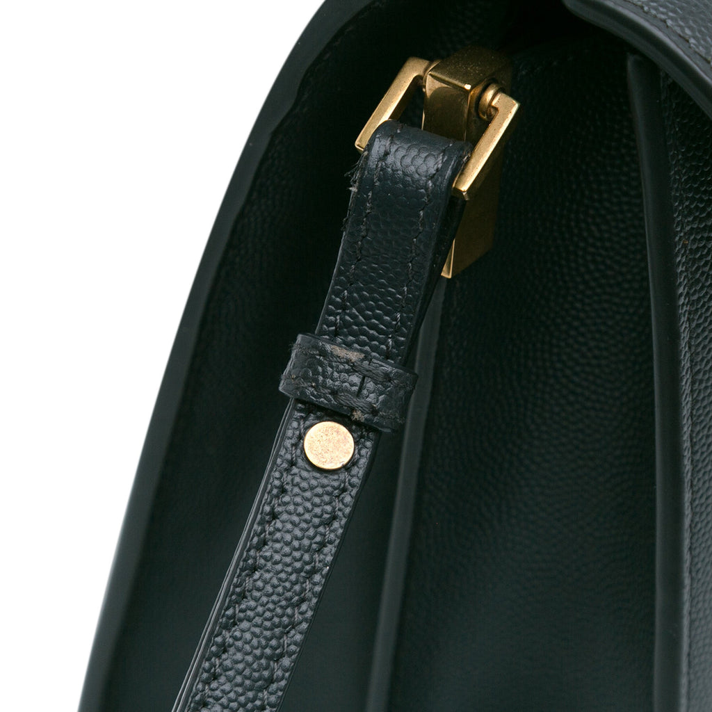 Second hand Saint Laurent Cassandra Medium Leather Top - handle Handbag Green - Tabita Bags