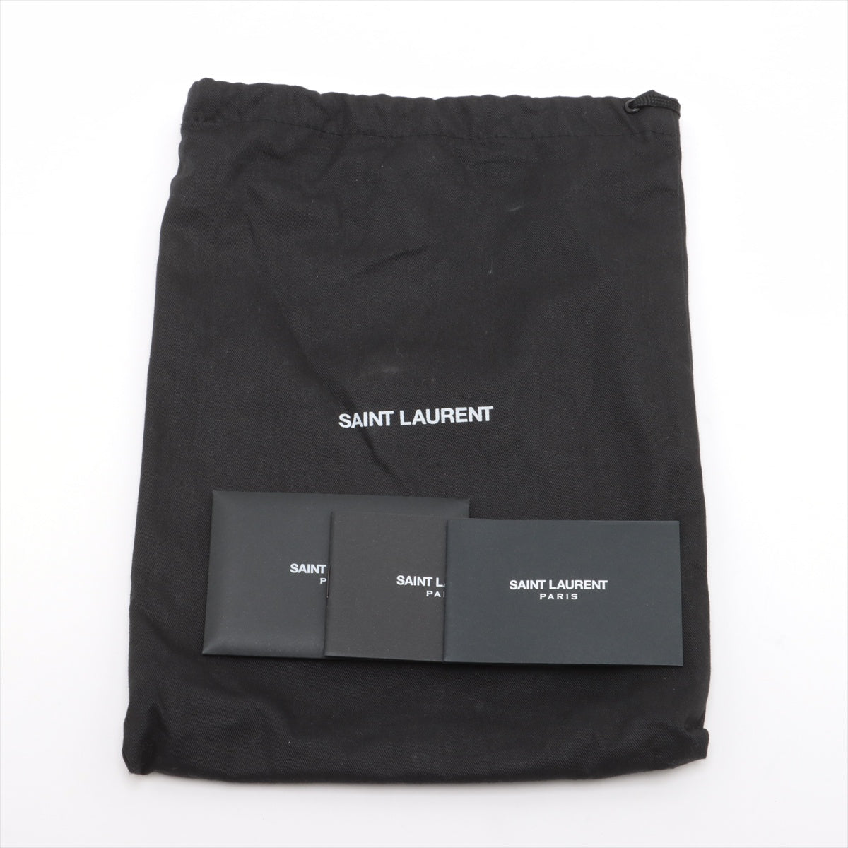 Second hand Saint Laurent Cassandre Classic Grained Calfskin Leather Chevron Quilted Wallet on Chain Shoulder Bag Beige - Tabita Bags