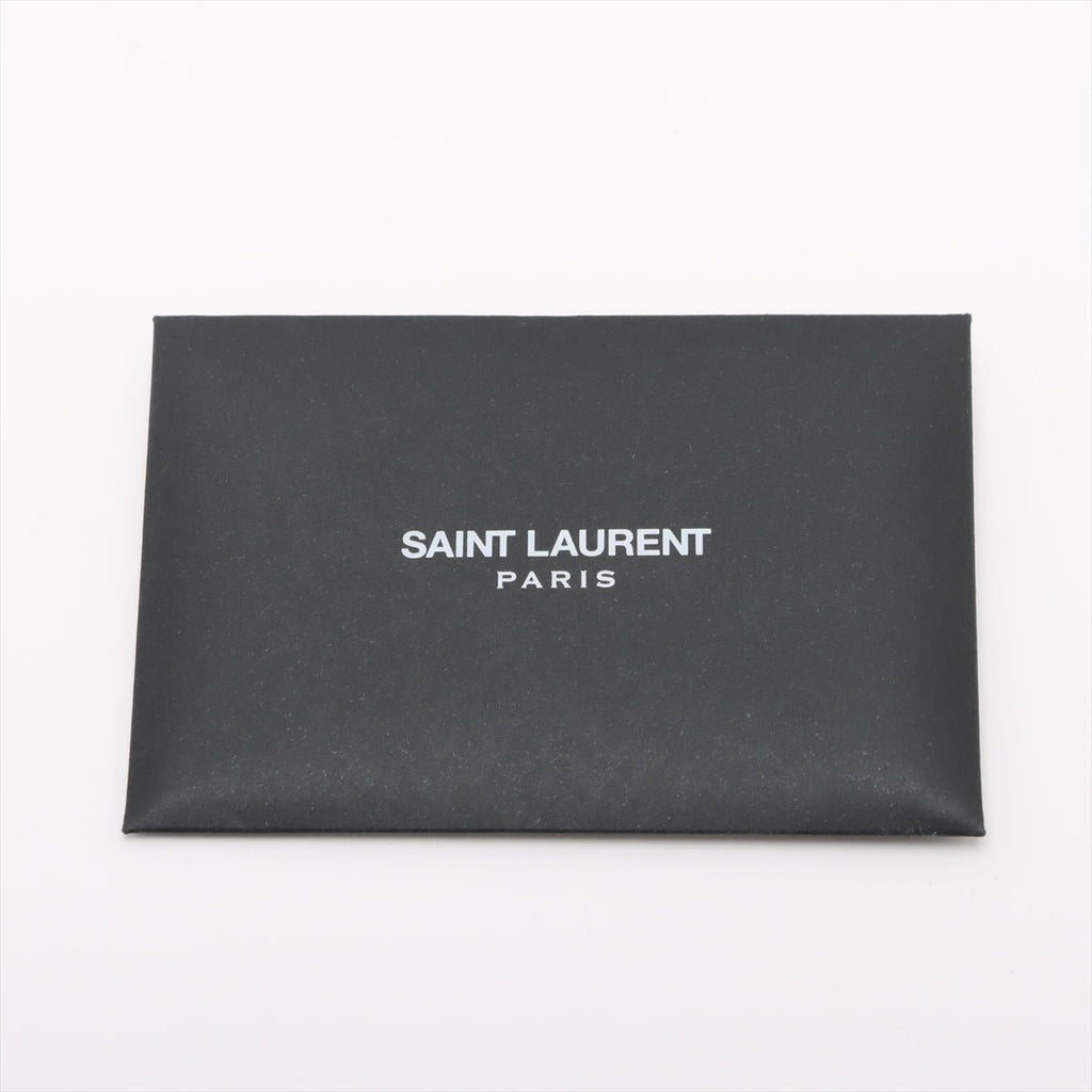 Second hand Saint Laurent Cassandre Classic Grained Calfskin Leather Chevron Quilted Wallet on Chain Shoulder Bag Black - Tabita Bags