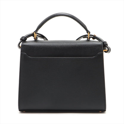 Second hand Saint Laurent Cassandre Mini Grained Calfskin Leather 3 - Ways Top - handle Bag Black - Tabita Bags