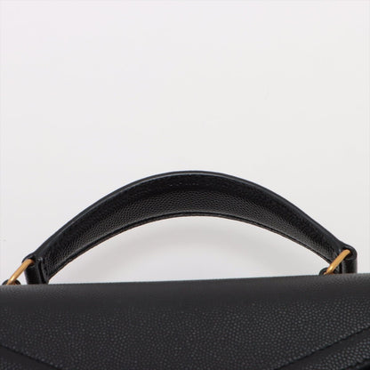 Second hand Saint Laurent Cassandre Mini Grained Calfskin Leather 3 - Ways Top - handle Bag Black - Tabita Bags