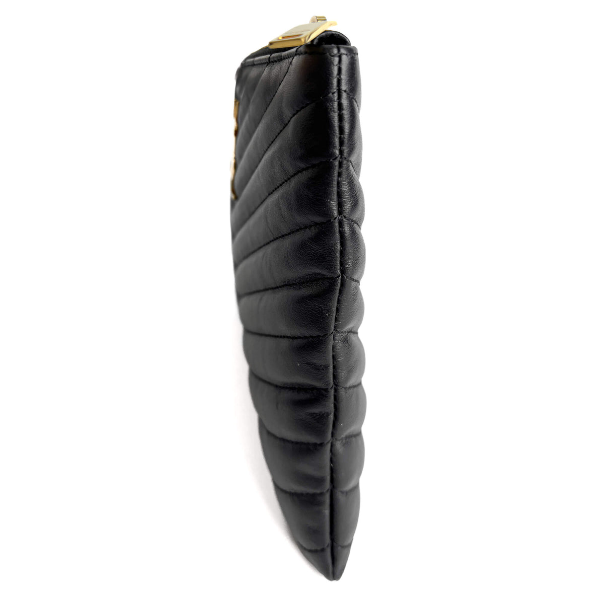 Second hand Saint Laurent Cassandre Small Leather Clutch Black - Tabita Bags