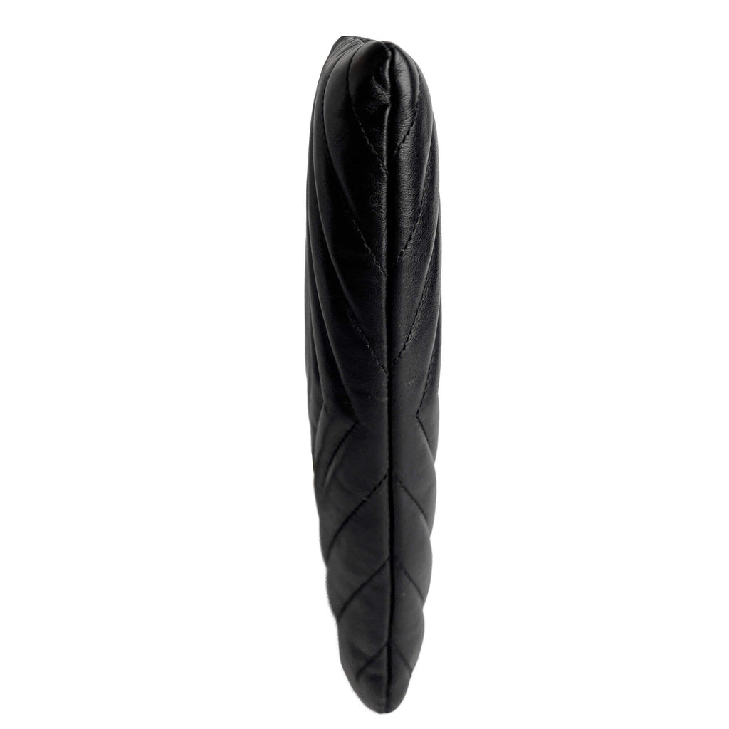 Second hand Saint Laurent Cassandre Small Leather Clutch Black - Tabita Bags
