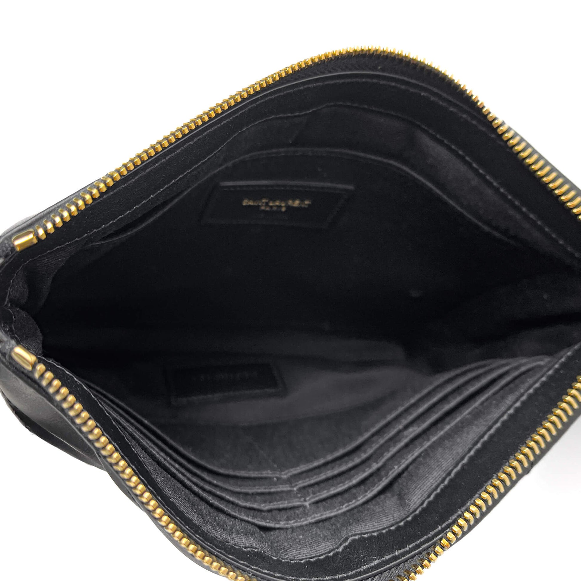 Second hand Saint Laurent Cassandre Small Leather Clutch Black - Tabita Bags