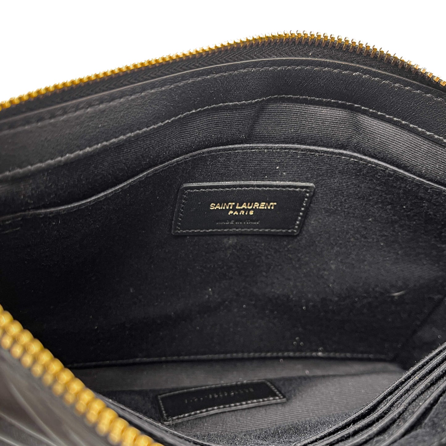 Second hand Saint Laurent Cassandre Small Leather Clutch Black - Tabita Bags