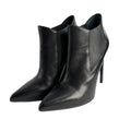 Second hand Saint Laurent Chelsea Calfksin Leather High Heel Ankle Boots 40 1/2 Black - Tabita Bags