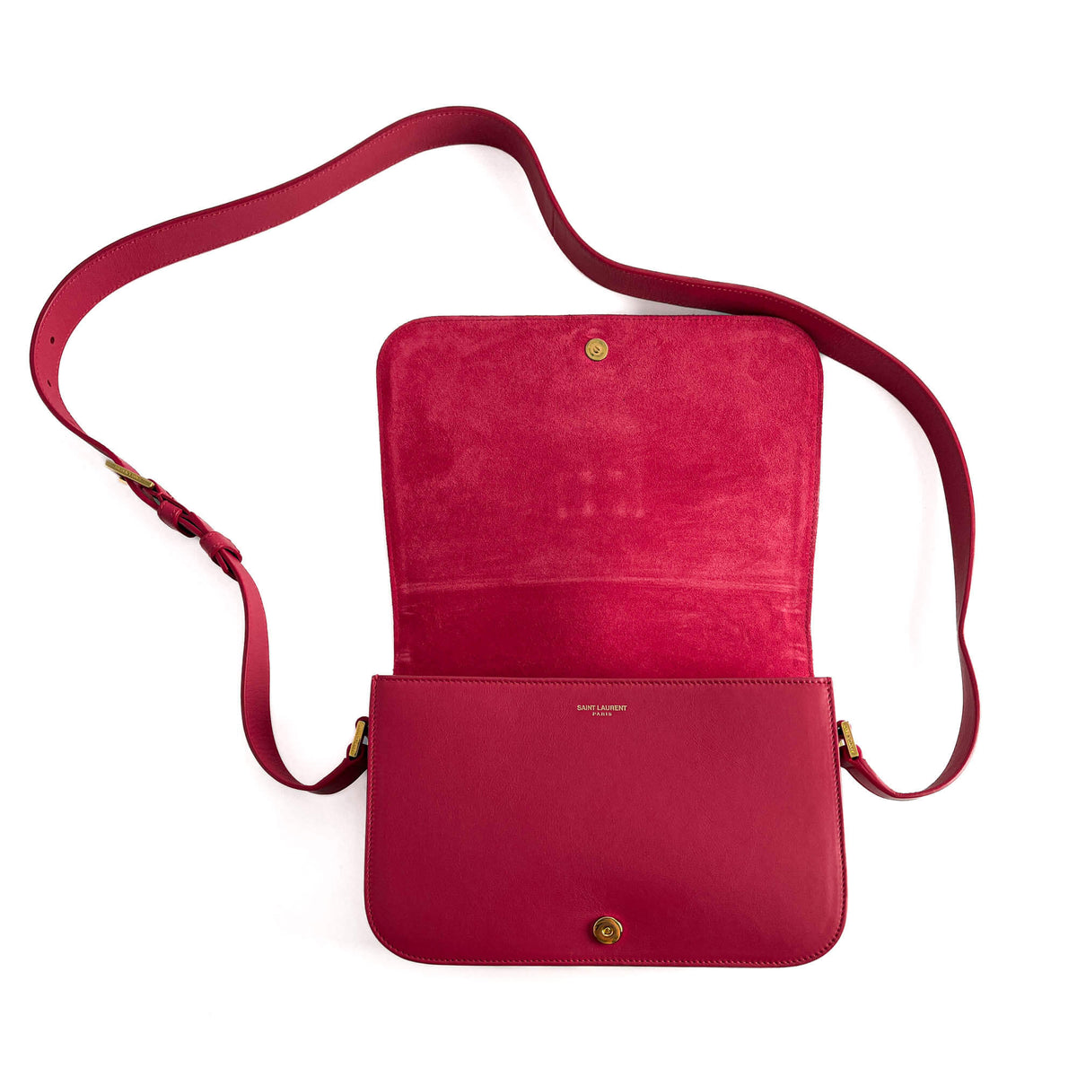 Second hand Saint Laurent Chyc Leather Flap Crossbody Pink - Tabita Bags