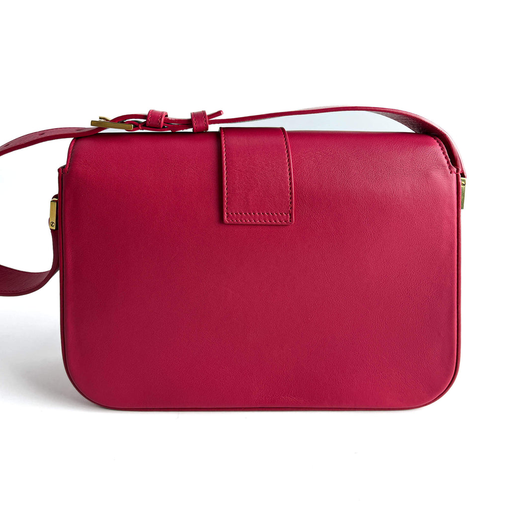 Second hand Saint Laurent Chyc Leather Flap Crossbody Pink - Tabita Bags