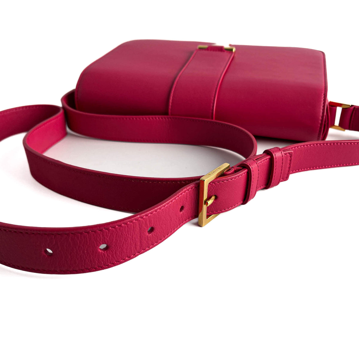 Second hand Saint Laurent Chyc Leather Flap Crossbody Pink - Tabita Bags