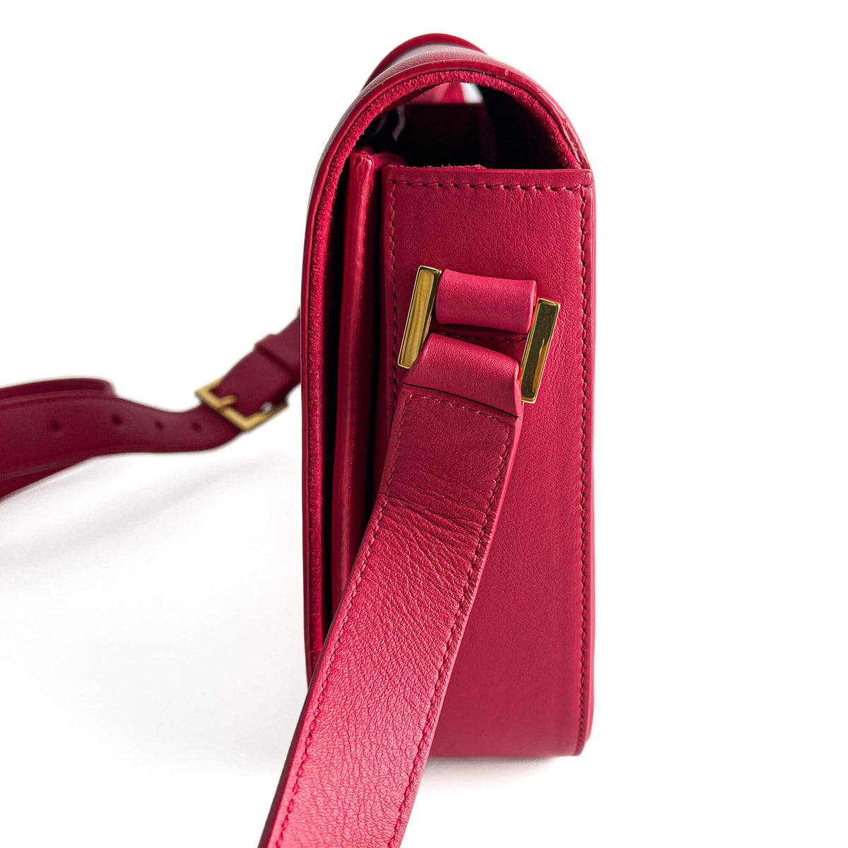 Second hand Saint Laurent Chyc Leather Flap Crossbody Pink - Tabita Bags