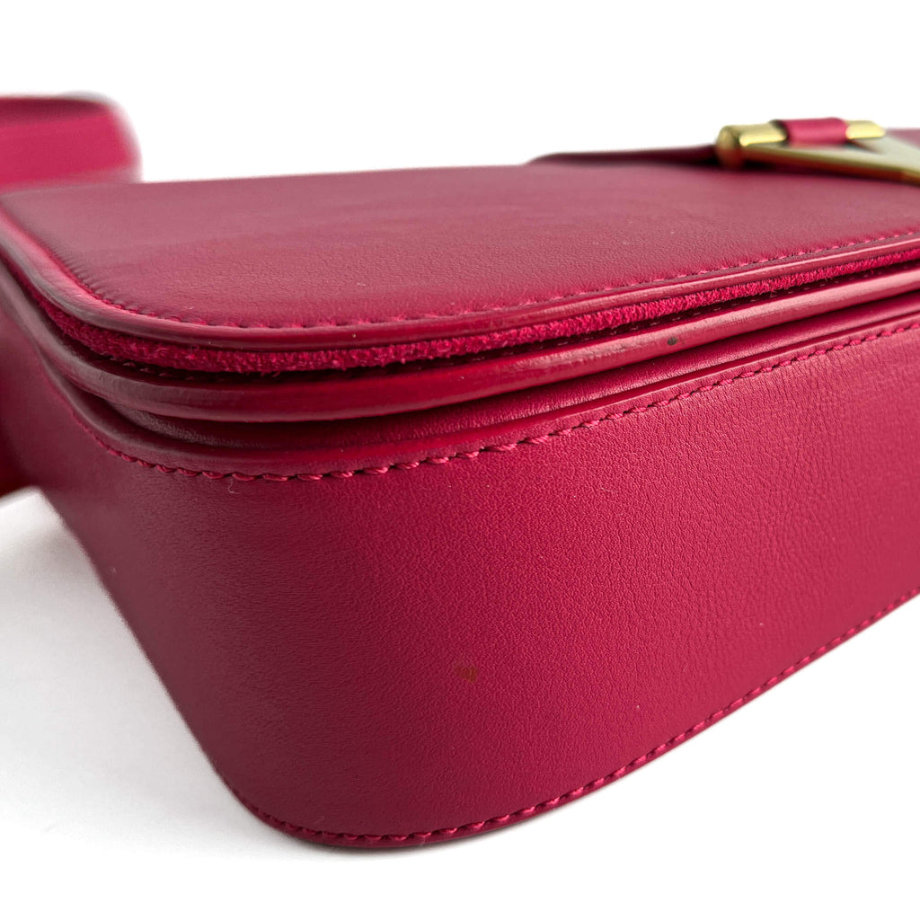 Second hand Saint Laurent Chyc Leather Flap Crossbody Pink - Tabita Bags