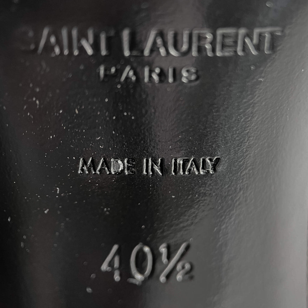 Second hand Saint Laurent Classic Paris Ela Suede High Heel Ankle Boots 40 1/2 Cinnamon - Tabita Bags