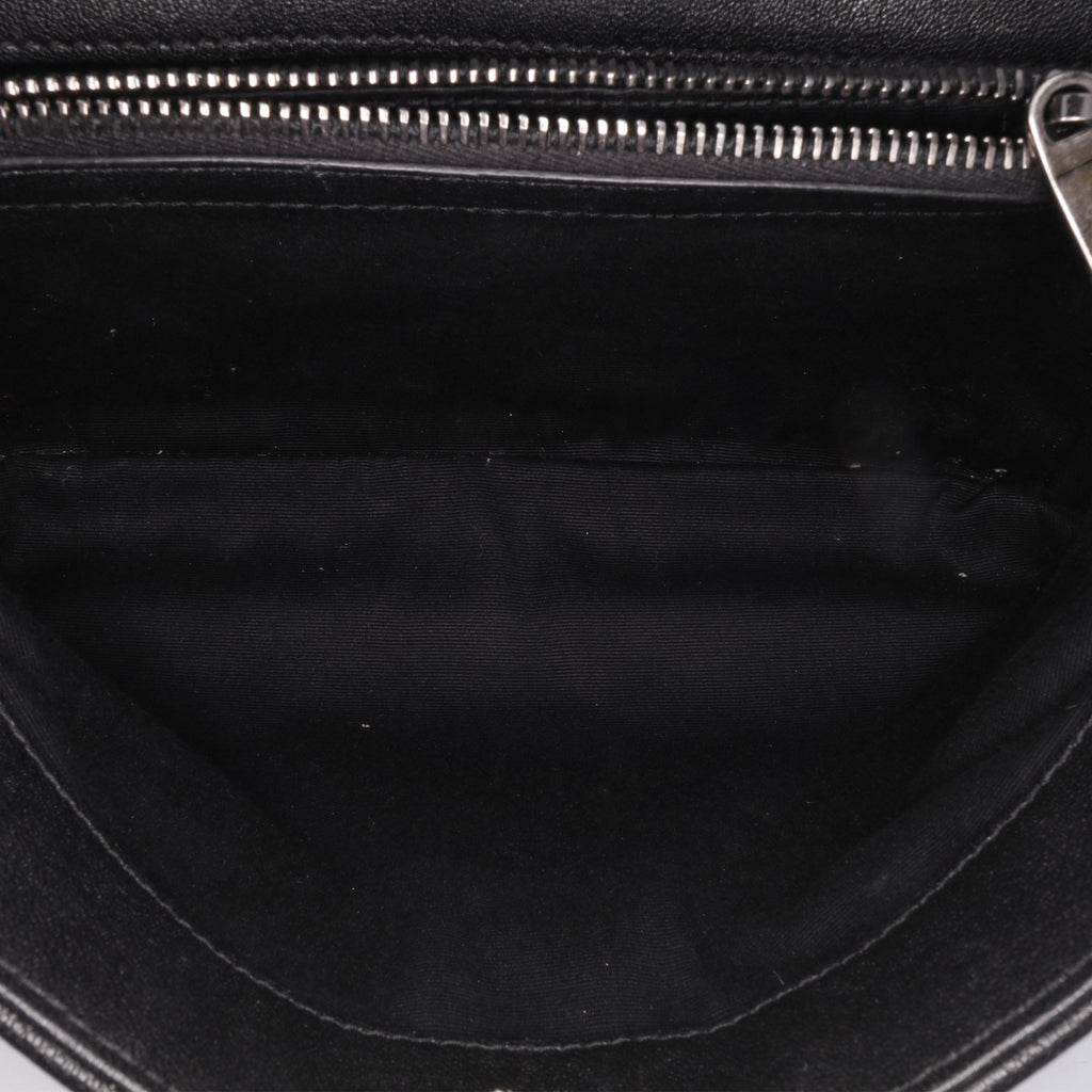 Second hand Saint Laurent College Medium Chevron Quilted Leather 2 - Ways Envelope Bag Black - Tabita Bags
