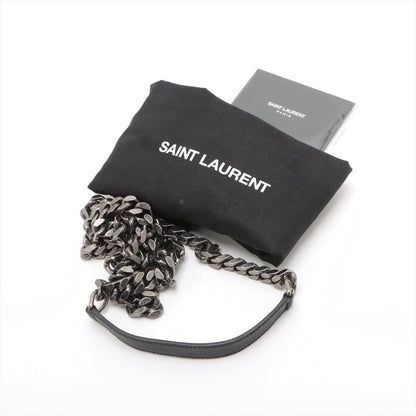 Second hand Saint Laurent College Medium Chevron Quilted Leather 2-Ways Envelope Bag Black - Tabita Bags