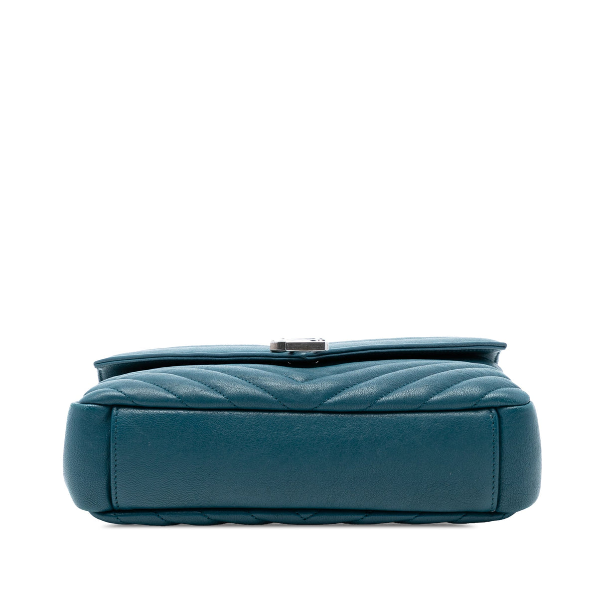 Second hand Saint Laurent College Medium Chevron Quilted Leather 2 - Ways Envelope Bag Blue - Tabita Bags