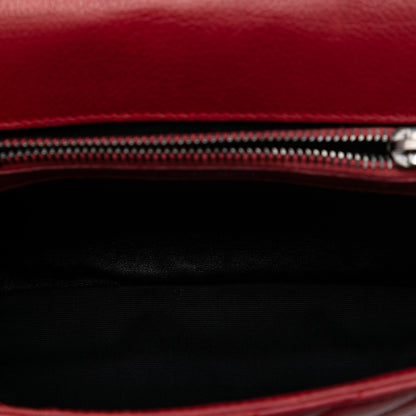 Second hand Saint Laurent College Medium Chevron Quilted Leather 2 - Ways Envelope Bag Red - Tabita Bags