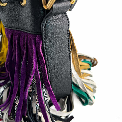 Second hand Saint Laurent Emmanuelle Bag Small Leather Fringe Bucket Crossbody Multicolour - Tabita Bags