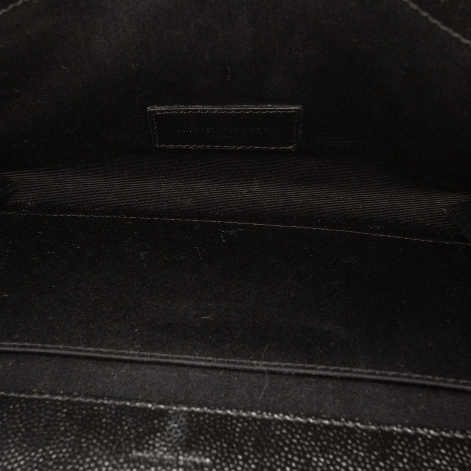Second hand Saint Laurent Envelope Grained Leather Clutch Black - Tabita Bags