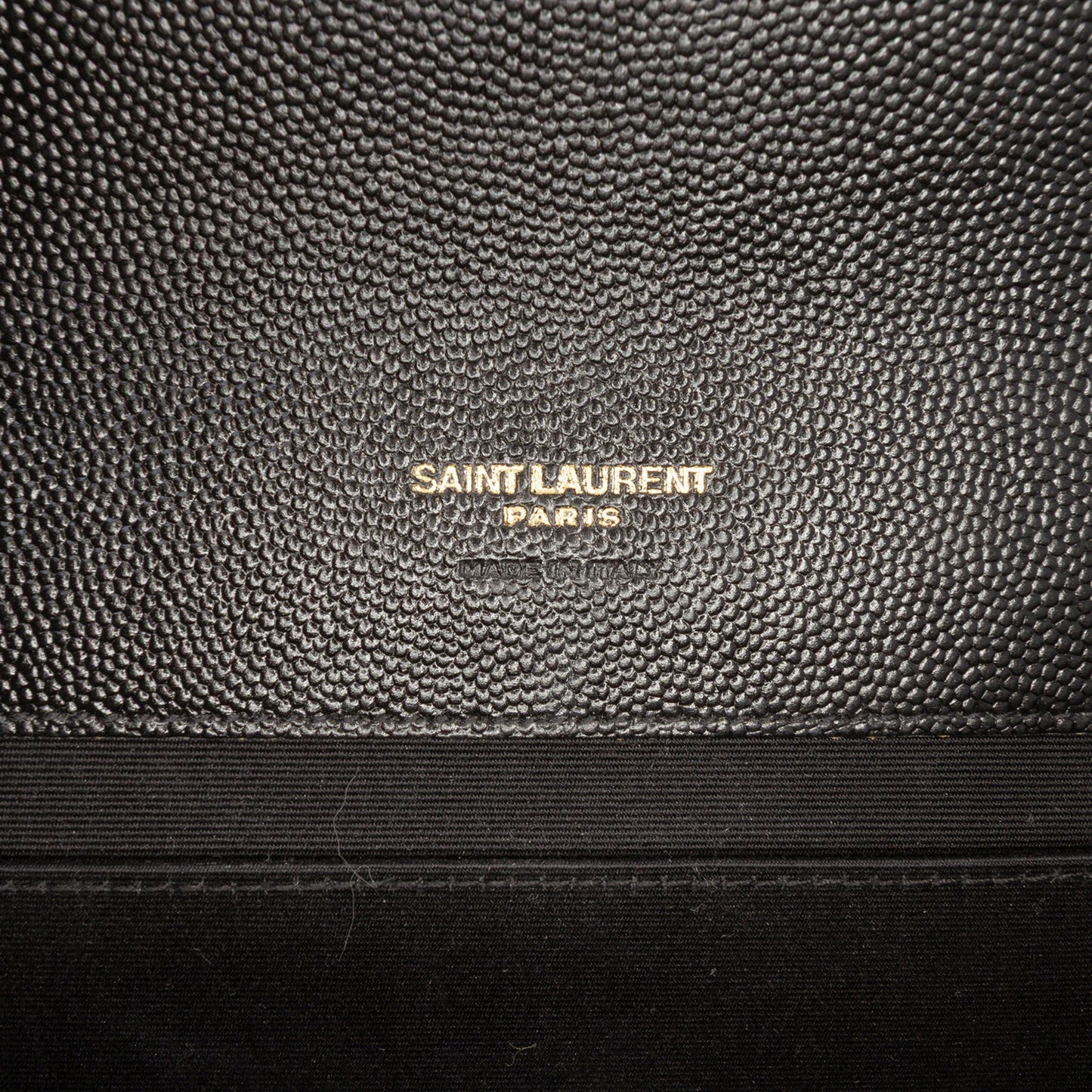 Second hand Saint Laurent Envelope Grained Leather Clutch Black - Tabita Bags