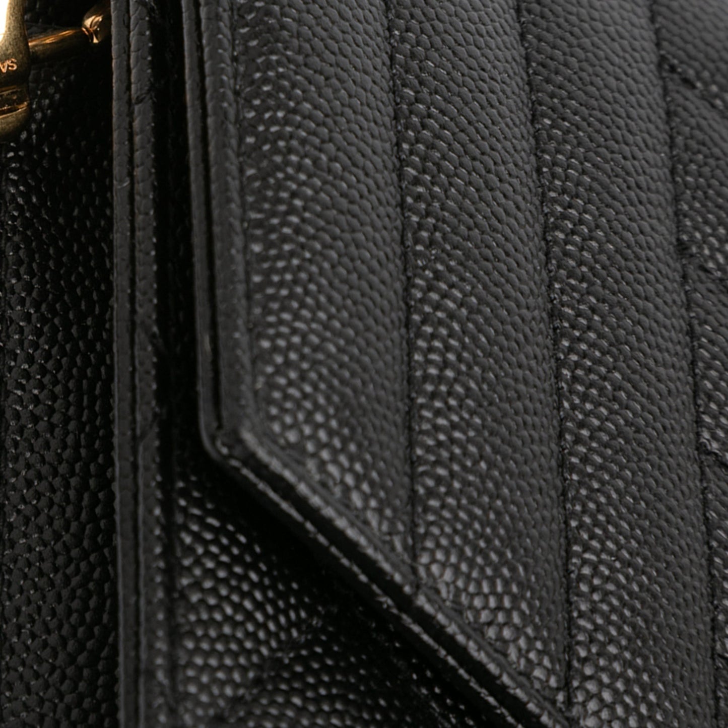 Second hand Saint Laurent Envelope Grained Leather Clutch Black - Tabita Bags
