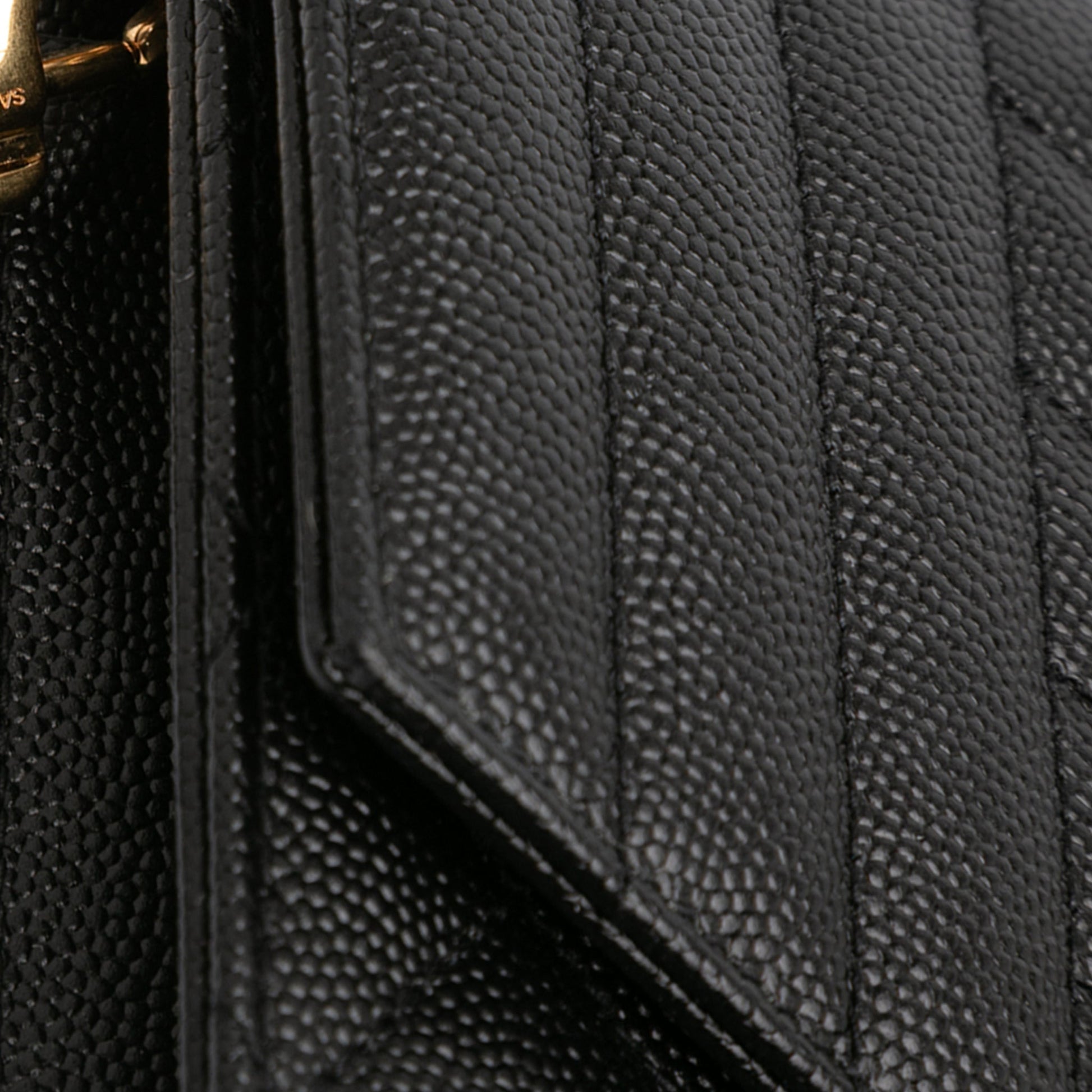 Second hand Saint Laurent Envelope Grained Leather Clutch Black - Tabita Bags