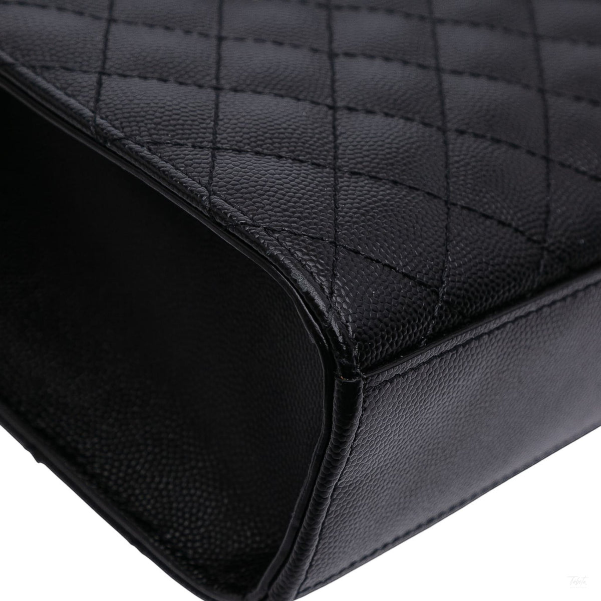 Second hand Saint Laurent Envelope Large Embossed Grained Leather 2 - Ways Envelope Bag Black - Tabita Bags
