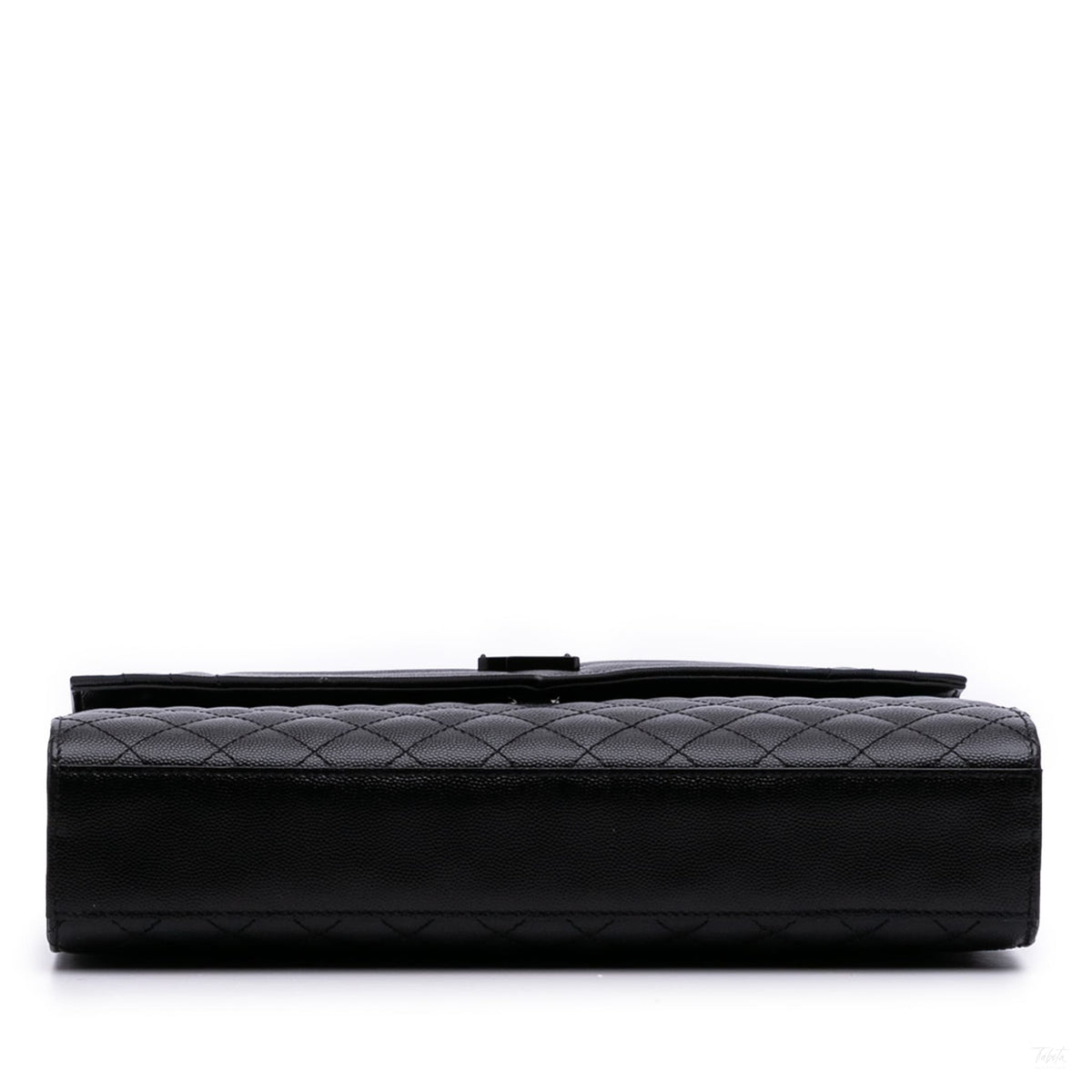 Second hand Saint Laurent Envelope Large Embossed Grained Leather 2 - Ways Envelope Bag Black - Tabita Bags