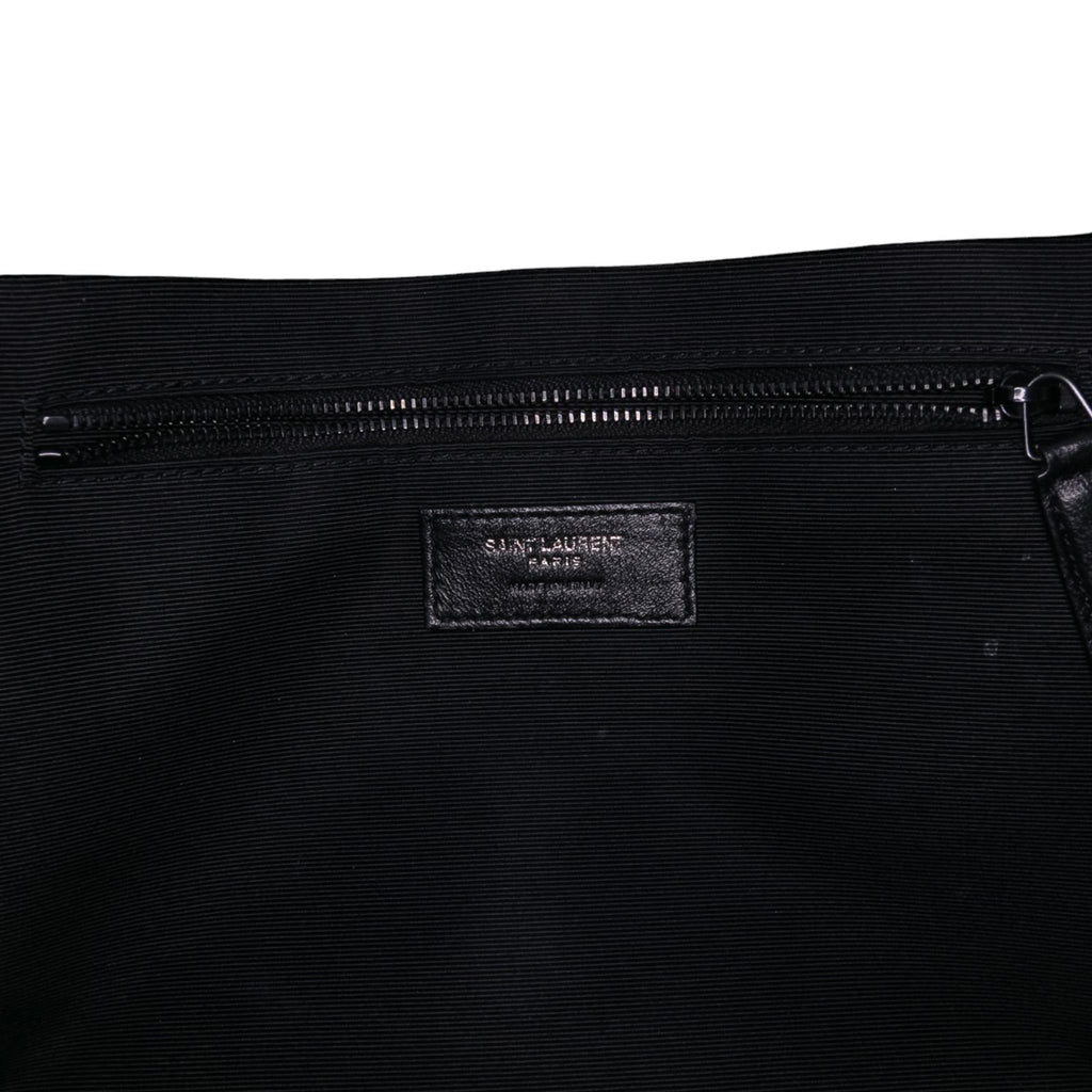 Second hand Saint Laurent Envelope Large Embossed Grained Leather 2 - Ways Envelope Bag Black - Tabita Bags