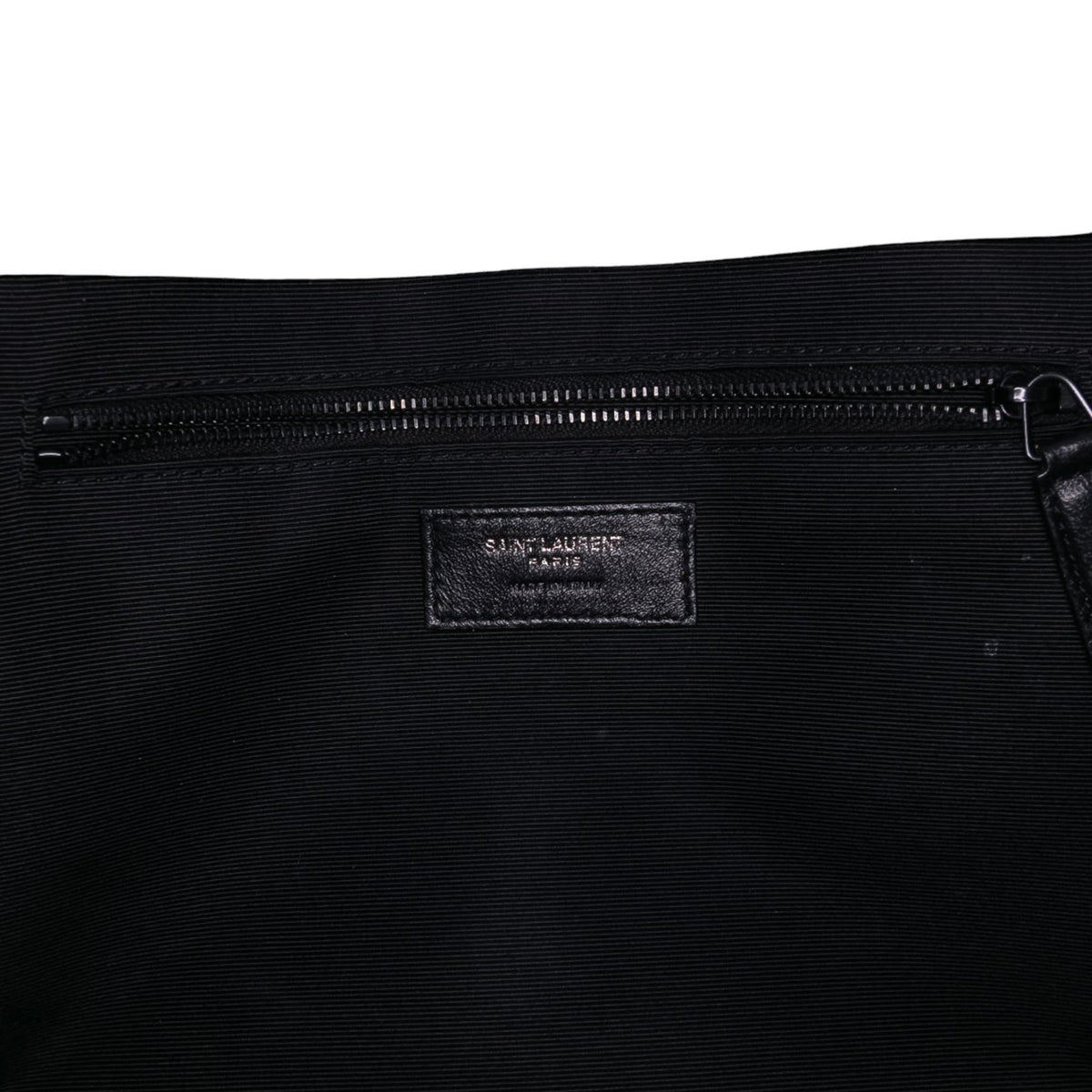 Second hand Saint Laurent Envelope Large Embossed Grained Leather 2 - Ways Envelope Bag Black - Tabita Bags