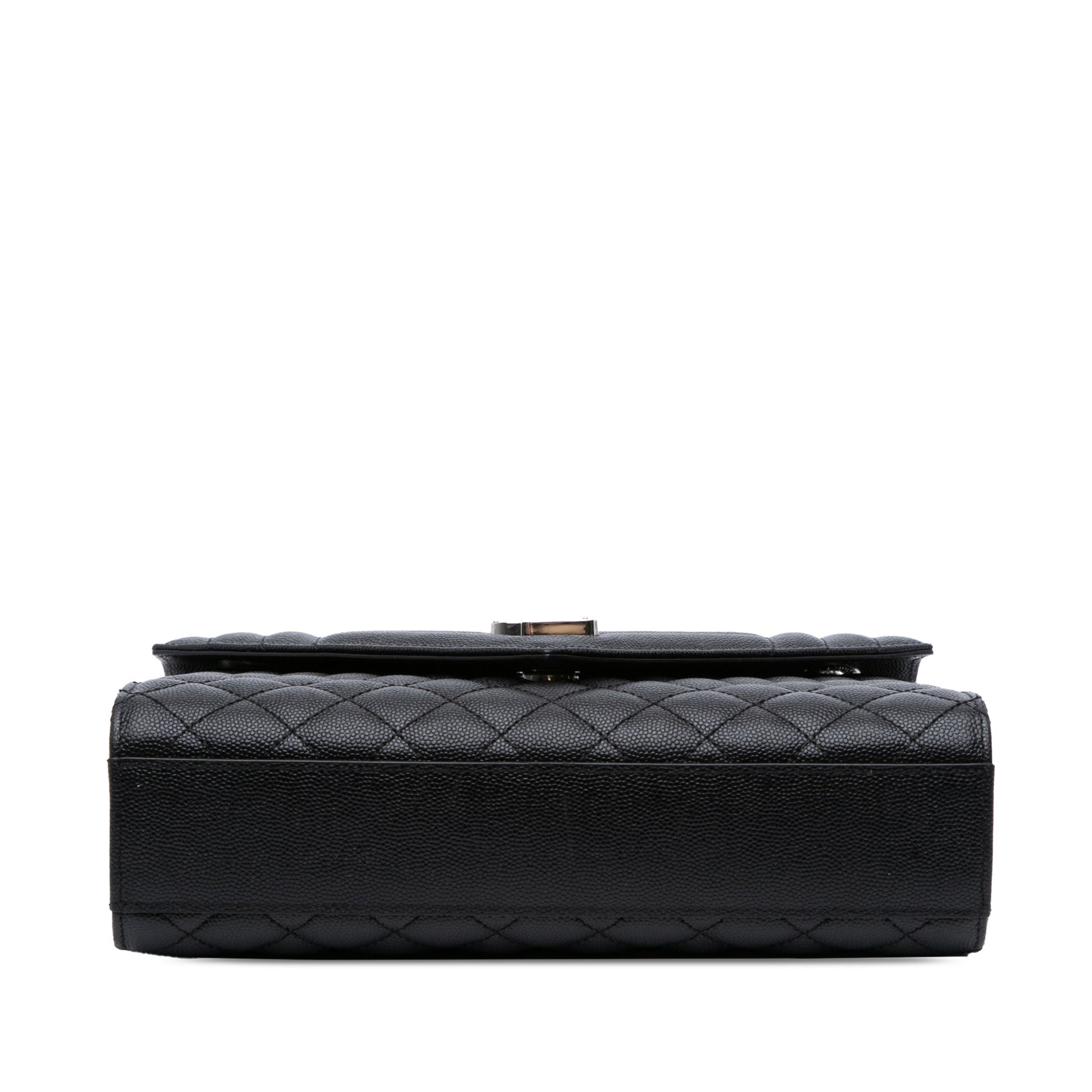 Second hand Saint Laurent Envelope Medium Embossed Grained Leather 2 - Ways Envelope Bag Black - Tabita Bags