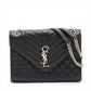 Second hand Saint Laurent Envelope Medium Embossed Grained Leather 2 - Ways Envelope Bag Black - Tabita Bags