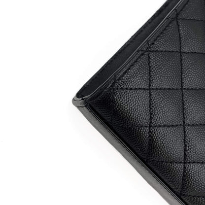 Second hand Saint Laurent Envelope Medium Embossed Grained Leather 2-Ways Envelope Bag Black - Tabita Bags