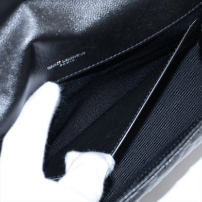 Second hand Saint Laurent Envelope Medium Embossed Grained Leather 2 - Ways Envelope Bag Black - Tabita Bags