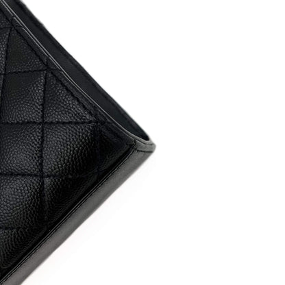 Second hand Saint Laurent Envelope Medium Embossed Grained Leather 2-Ways Envelope Bag Black - Tabita Bags