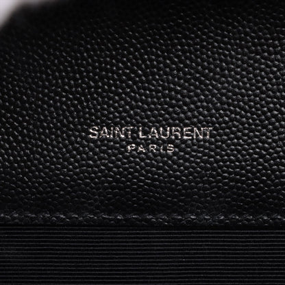 Second hand Saint Laurent Envelope Medium Embossed Grained Leather 2 - Ways Envelope Bag Black - Tabita Bags