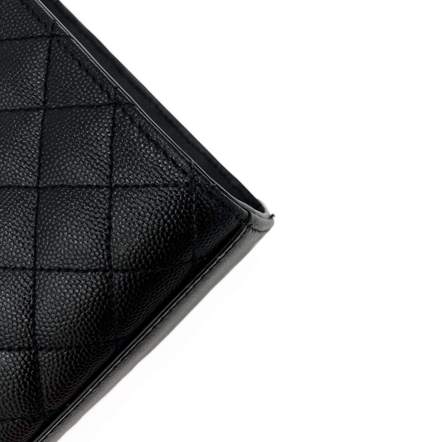 Second hand Saint Laurent Envelope Medium Embossed Grained Leather 2-Ways Envelope Bag Black - Tabita Bags