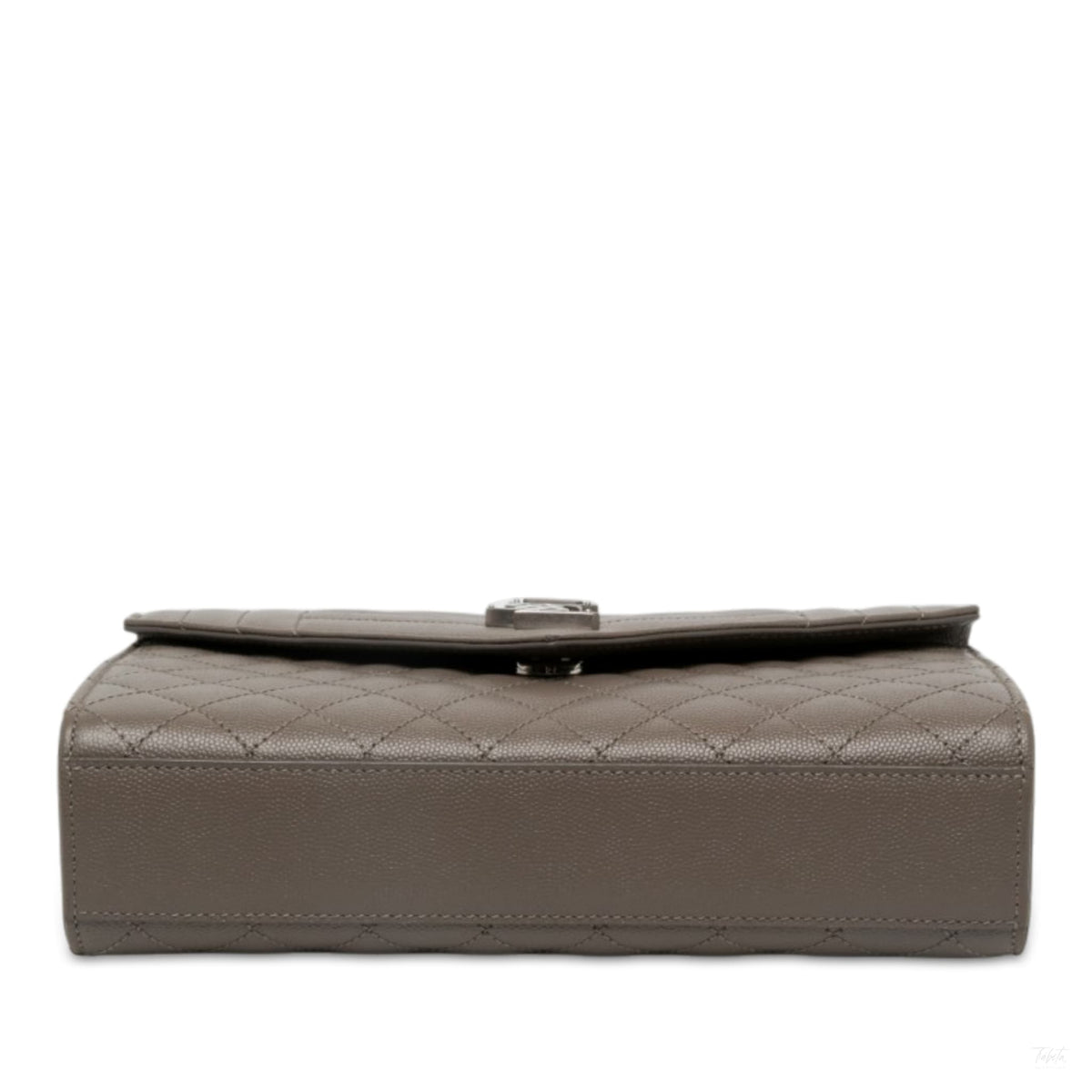 Second hand Saint Laurent Envelope Medium Embossed Grained Leather 2-Ways Envelope Bag Brown - Tabita Bags
