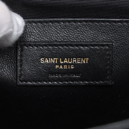 Second hand Saint Laurent Envelope Medium Grained Calfskin Leather Flap Crossbody Black - Tabita Bags