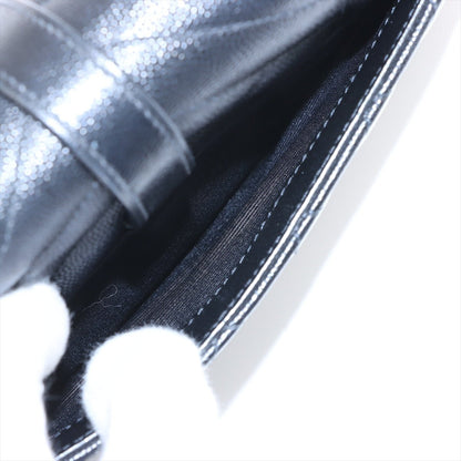 Second hand Saint Laurent Envelope Small Leather Chevron Quilted Shoulder Bag Black - Tabita Bags