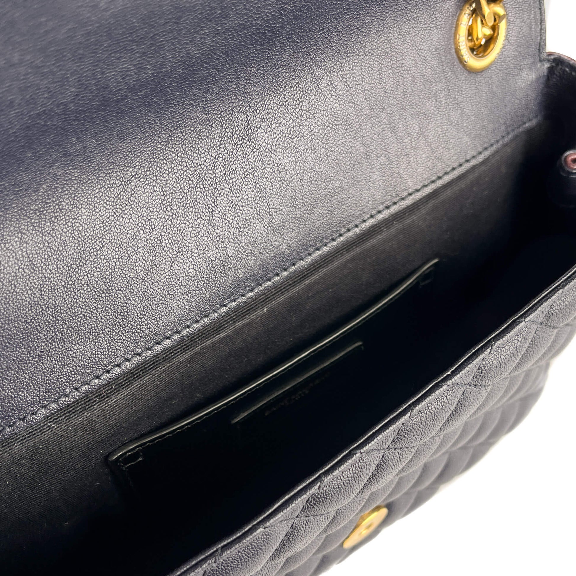 Second hand Saint Laurent Envelope Small Leather Chevron Quilted Shoulder Bag Tricolor - Tabita Bags