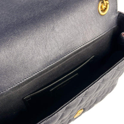 Second hand Saint Laurent Envelope Small Leather Chevron Quilted Shoulder Bag Tricolor - Tabita Bags