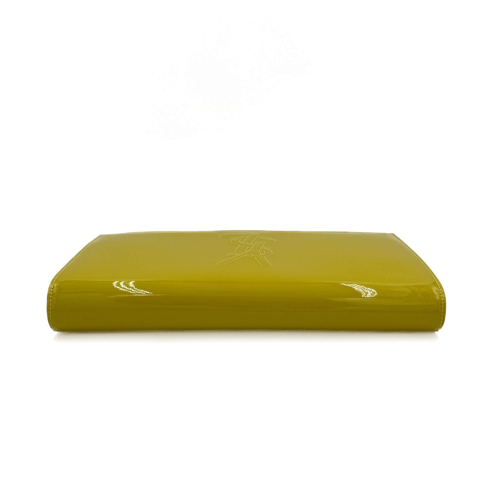 Second hand Saint Laurent Flap Clutch Patent Leather Yellow - Tabita Bags