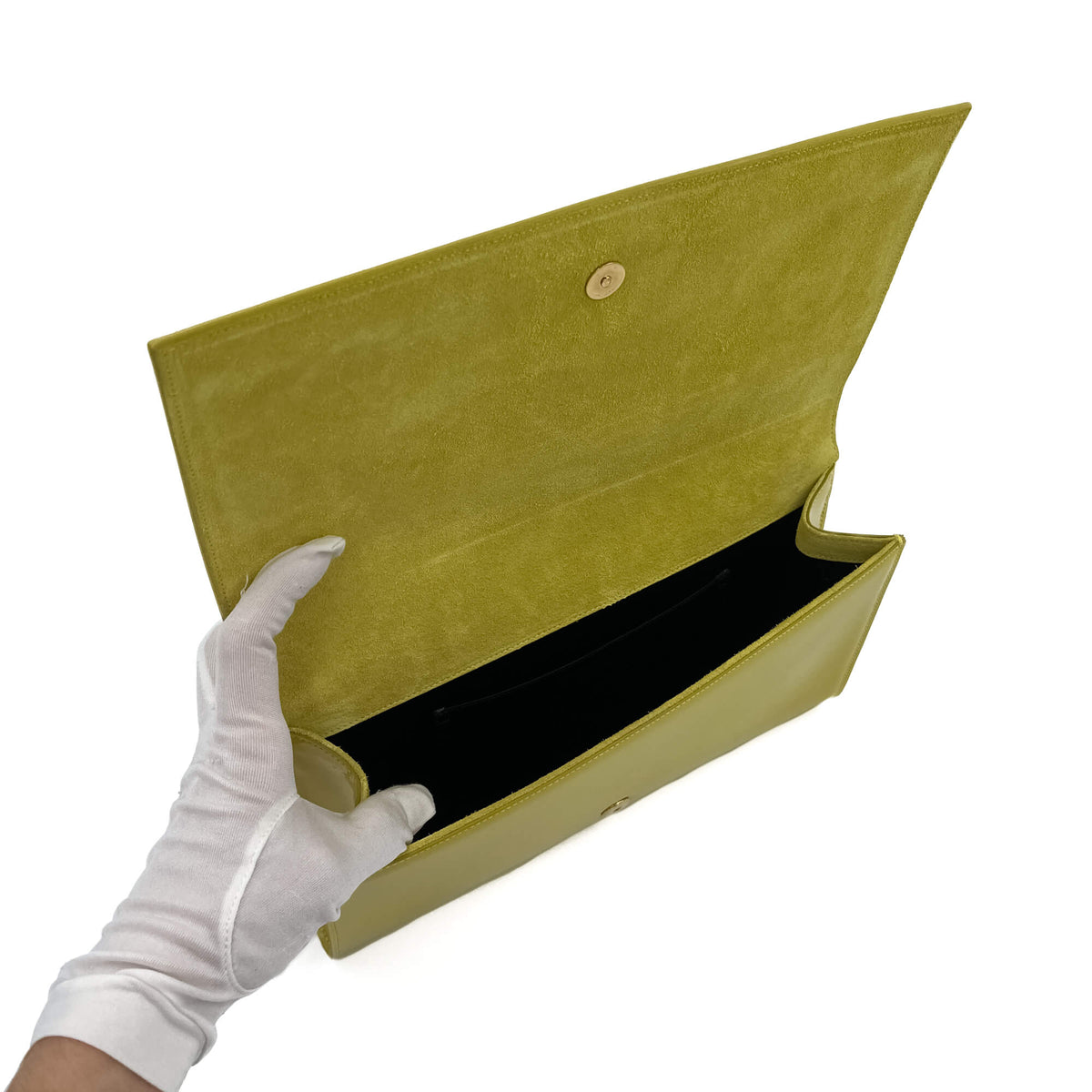 Second hand Saint Laurent Flap Clutch Patent Leather Yellow - Tabita Bags