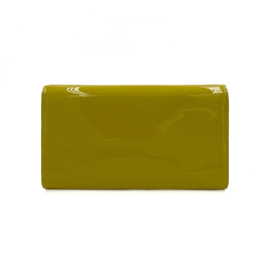 Second hand Saint Laurent Flap Clutch Patent Leather Yellow - Tabita Bags
