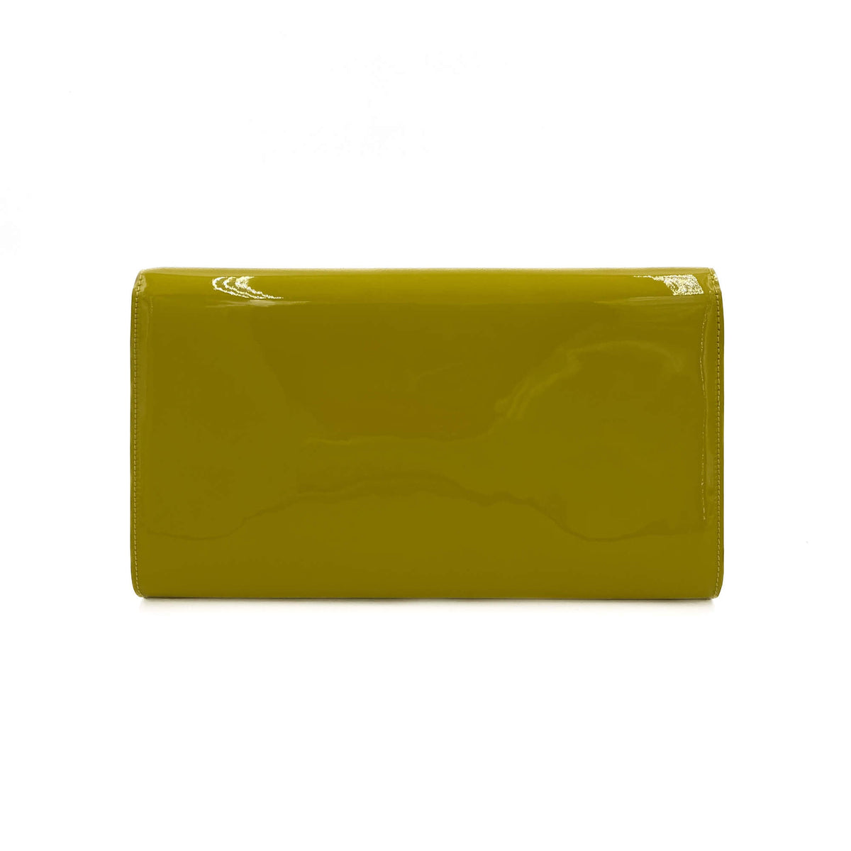 Second hand Saint Laurent Flap Clutch Patent Leather Yellow - Tabita Bags