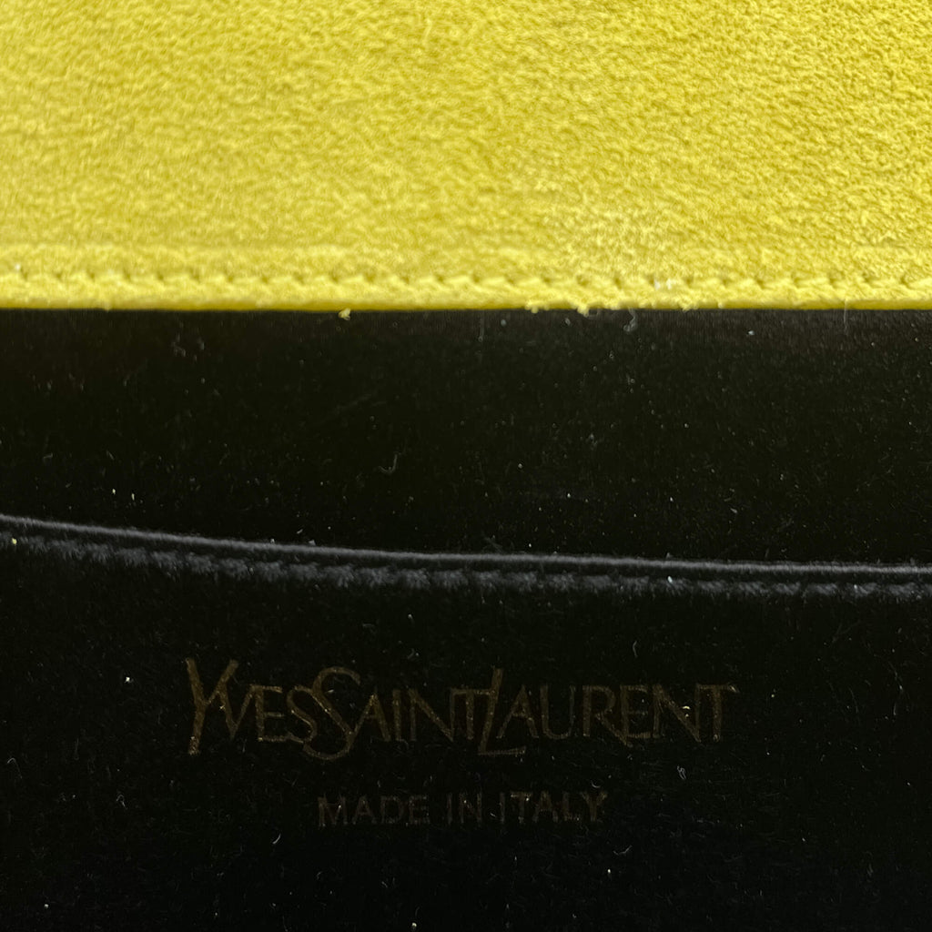 Second hand Saint Laurent Flap Clutch Patent Leather Yellow - Tabita Bags