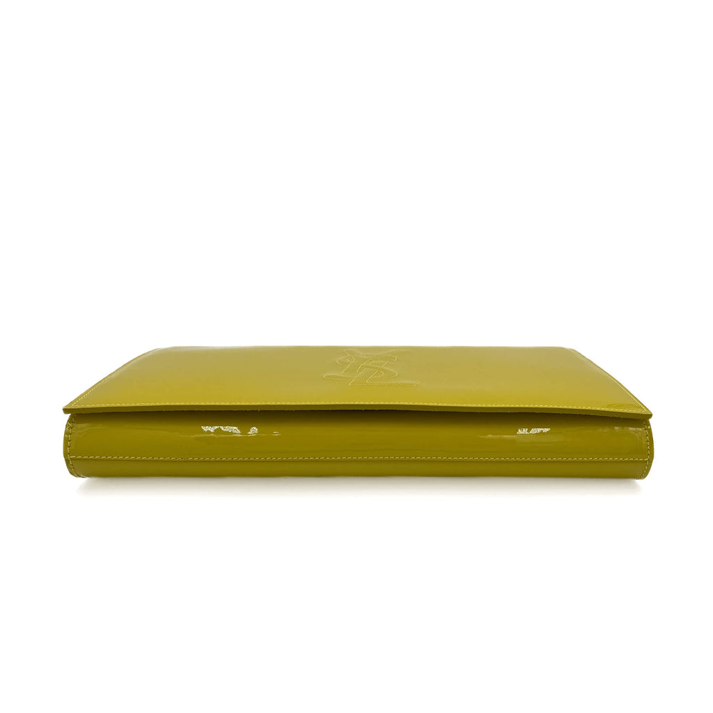 Second hand Saint Laurent Flap Clutch Patent Leather Yellow - Tabita Bags